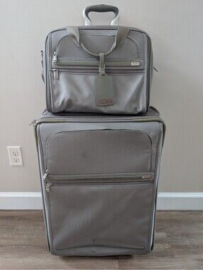 Tumi 22024S4 Silver Ballistic Suitcase With 22155S4 Duffel Bag Travel Set